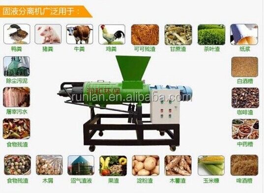 RH-500 Carbon Steel Stainless Steel Animal Waste Dewatering Machine for Cow Pig and Manure