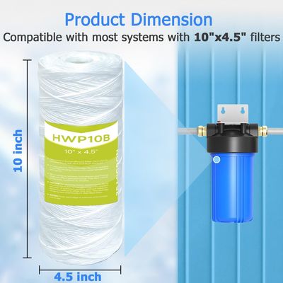 Advert Membrane Solutions 10 Micron 10"x2.5" String Wound Whole House Water Filter Replacement Cartridge