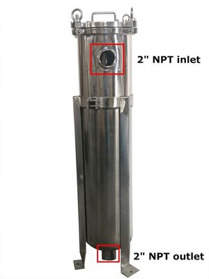 High Pressure Bag Filter Housing for Hotels 62KG Weight 304 Stainless Steel Material