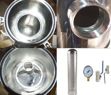 High Pressure Bag Filter Housing for Hotels 62KG Weight 304 Stainless Steel Material