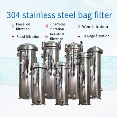 62KG Stainless Steel Bag Filter for Diesel Chemical Sewage in Manufacturing Plant