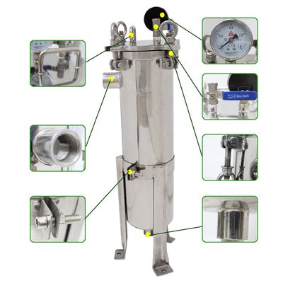 62KG 304 Stainless Steel Bag Filter Housing for Solid-Liquid Separation Tool 120PSI